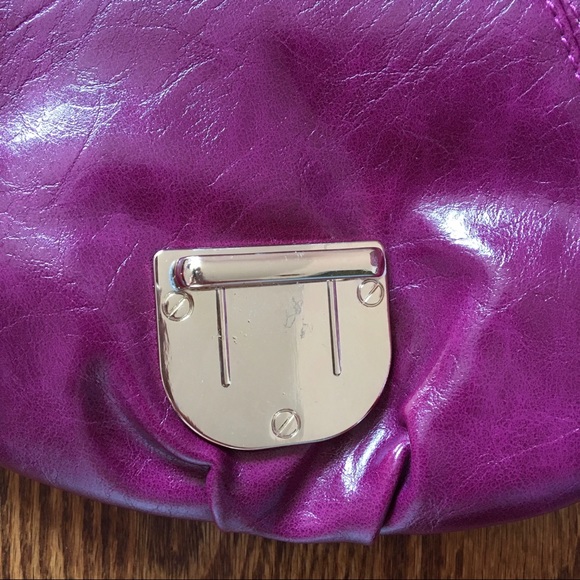 Leather Fushia Crossbody Purse - Picture 7 of 8